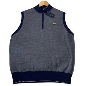 NEW Clubhouse Collection Masters Men’s Large Superfine Merino Wool 1/4 Zip‎ Vest
